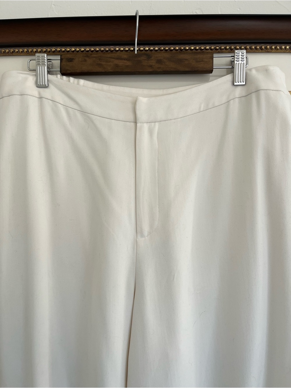 Ralph Lauren Cream Straight-Leg Dress Pants